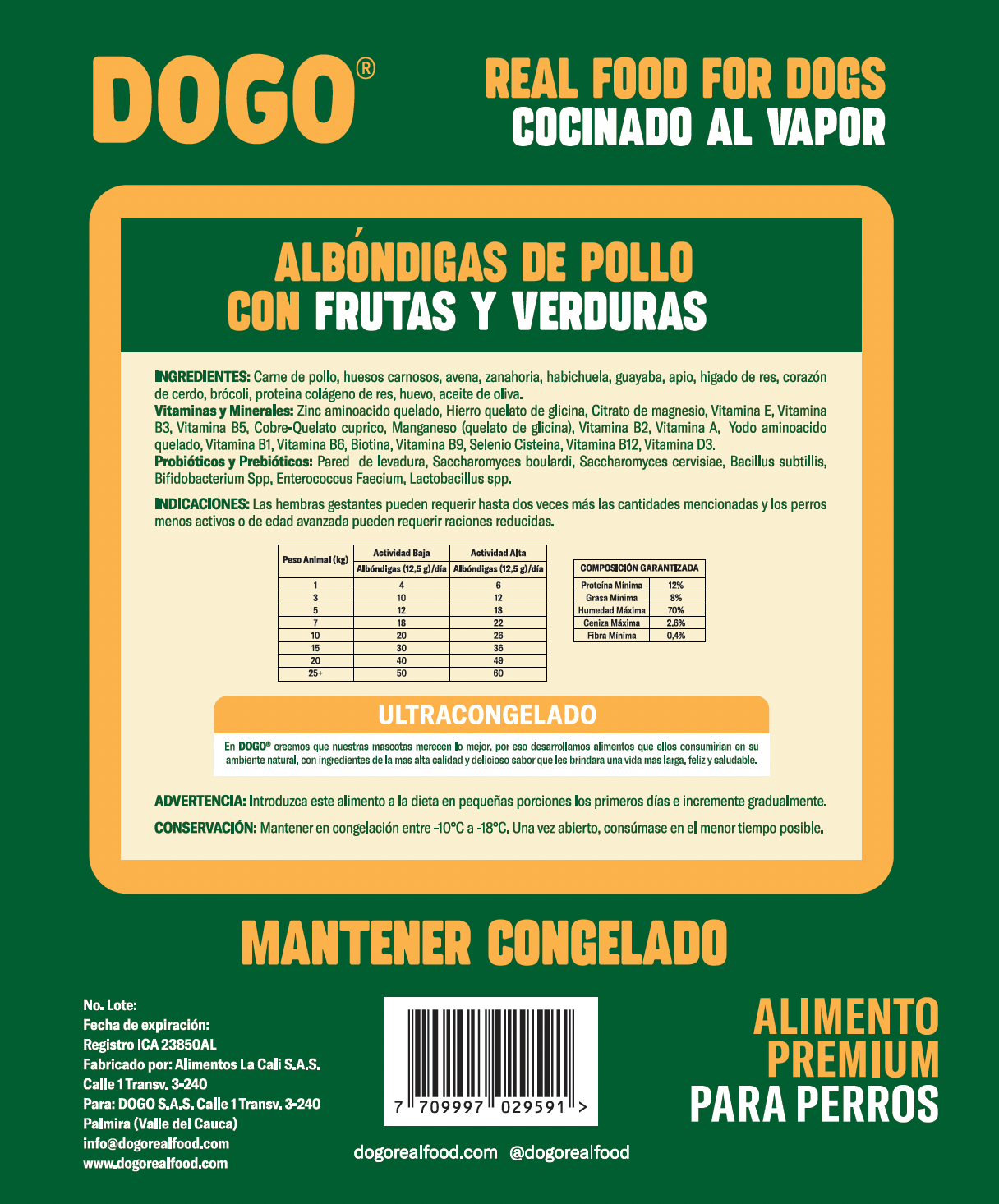 DOGO Pollo X 800 g Cocido al Vapor - Imagen 2