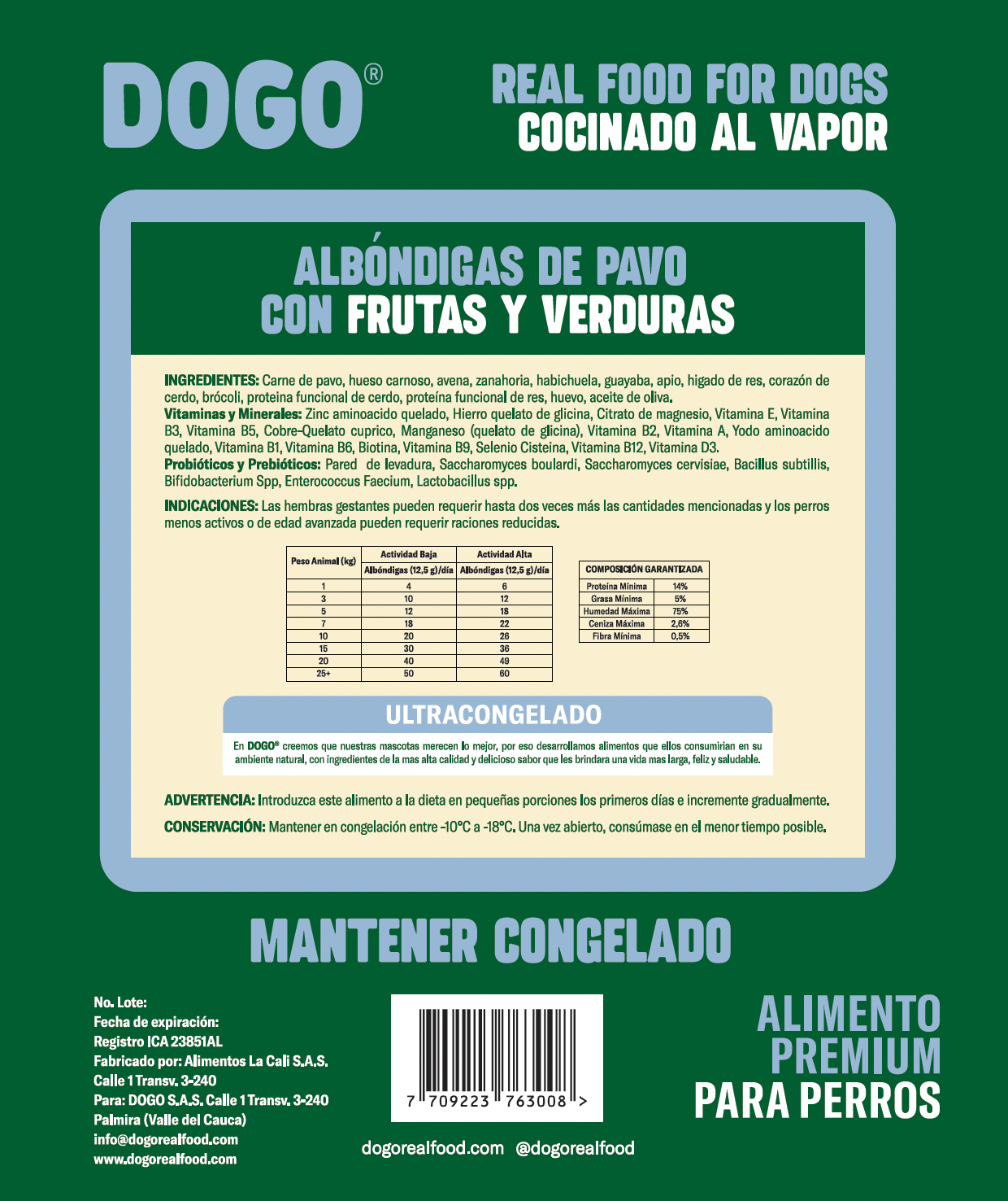 DOGO Pavo X 800 g Cocido al Vapor - Imagen 2